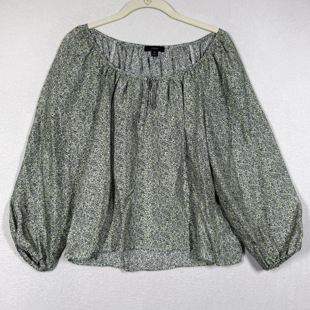 J Crew Top Women XS Drapey Tie Front in Country Floral Cottage Lightweight Ditsy
